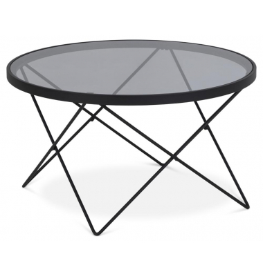 Beistelltisch, 45cm (H), 80x80cm (BxT), rund, schwarz / schwarz