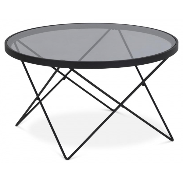 Deskin Beistelltisch, 45cm (H), 80x80cm (BxT), rund, schwarz / schwarz  Deskin