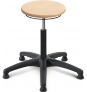 Werkstatt-Arbeitshocker, Holzsitz + Bodengleiter