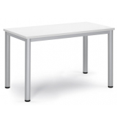 Besprechungstisch 348791, 72cm (H), 120x60cm (BxT), 6 Personen, rechteckig, weiß / silber