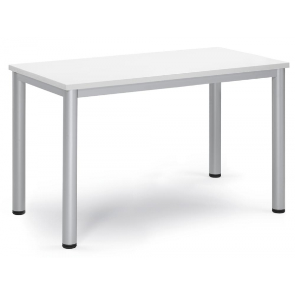 Deskin Besprechungstisch BASE-MODUL Q, 72cm (H), 120x60cm (BxT), 6 Personen, rechteckig, weiß / silber  Deskin