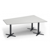 Konferenztisch DUBLIN, 73,5cm (H), 200x80/141cm (BxT), 6 Personen, Trapezform, lichtgrau / anthrazit