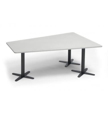 Konferenztisch 330278, 73,5cm (H), 200x80/141cm (BxT), 6 Personen, Trapezform, lichtgrau / anthrazit