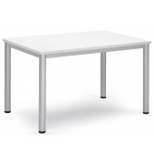 Besprechungstisch 348792, 72cm (H), 120x80cm (BxT), 6 Personen, rechteckig, weiß / silber
