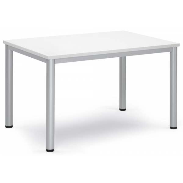 Deskin Besprechungstisch BASE-MODUL Q, 72cm (H), 120x80cm (BxT), 6 Personen, rechteckig, weiß / silber  Deskin