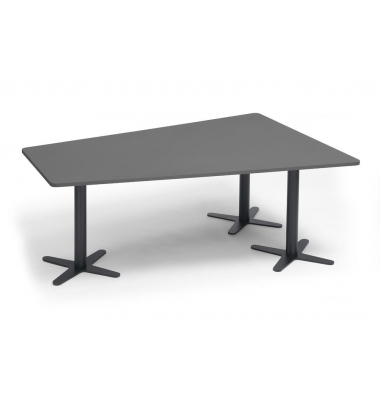 Konferenztisch DUBLIN, 73,5cm (H), 200x80/141cm (BxT), 6 Personen, Trapezform, anthrazit / anthrazit