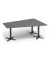 Konferenztisch 330279, 73,5cm (H), 200x80/141cm (BxT), 6 Personen, Trapezform, anthrazit / anthrazit