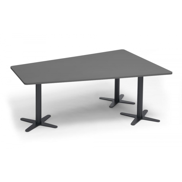 Deskin Konferenztisch DUBLIN, 73,5cm (H), 200x80/141cm (BxT), 6 Personen, Trapezform, anthrazit / anthrazit  Deskin