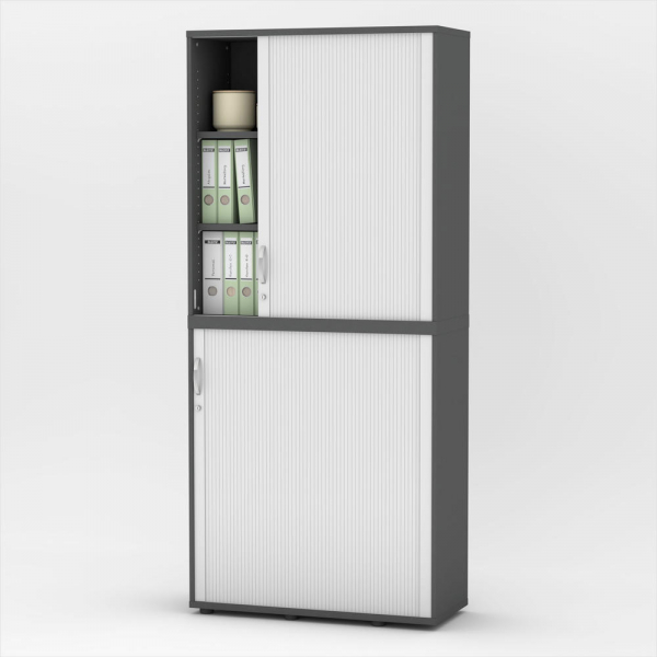 Deskin Aufsatzschrank MULTI M pro 333311, abschließbar, 3 OH, anthrazit/alusilber, 100x114x42cm (BxHxT)  Deskin