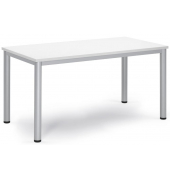 Besprechungstisch 348793, 72cm (H), 140x70cm (BxT), 6 Personen, rechteckig, weiß / silber