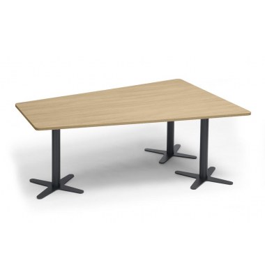 Konferenztisch DUBLIN, 73,5cm (H), 200x80/141cm (BxT), 6 Personen, Trapezform, eiche hell / anthrazit