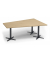 Konferenztisch DUBLIN, 73,5cm (H), 200x80/141cm (BxT), 6 Personen, Trapezform, eiche hell / anthrazit