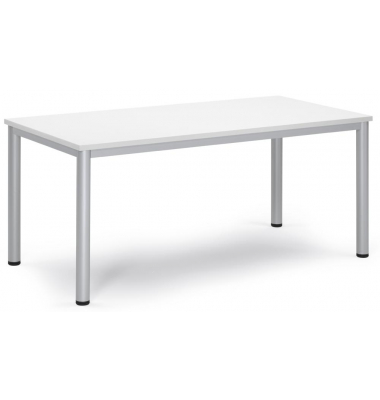 Besprechungstisch 348794, 72cm (H), 160x80cm (BxT), 6 Personen, rechteckig, weiß / silber