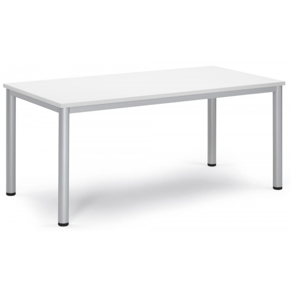 Deskin Besprechungstisch BASE-MODUL Q, 72cm (H), 160x80cm (BxT), 6 Personen, rechteckig, weiß / silber  Deskin