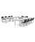 Besprechungstisch 348794, 72cm (H), 160x80cm (BxT), 6 Personen, rechteckig, weiß / silber