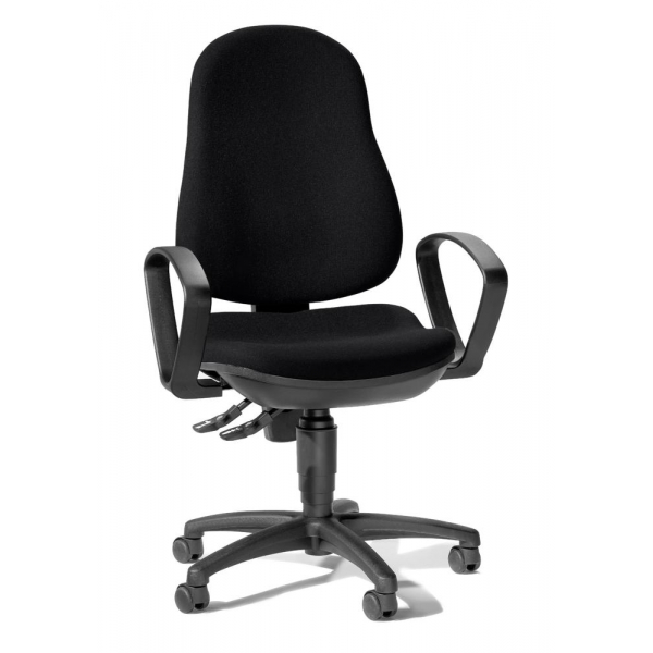 Deskin Bürostuhl BASE ART 70 PRO, schwarz / schwarz, mit Armlehnen, bis 110kg, ohne Kopfstütze  Deskin