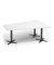Konferenztisch 330281, 73,5cm (H), 200x80/141cm (BxT), 6 Personen, Trapezform, weiß / anthrazit