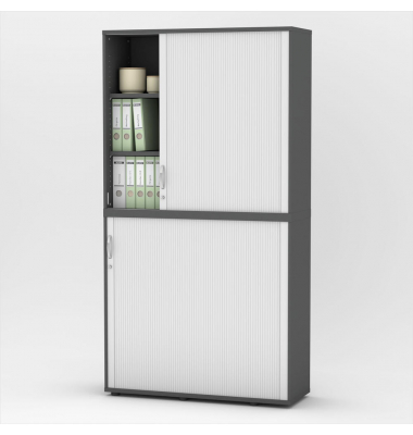Aufsatzschrank MULTI M pro 333313, abschlie&szlig;bar, 2x3 OH, anthrazit/alusilber, 120x114x42cm (BxHxT)