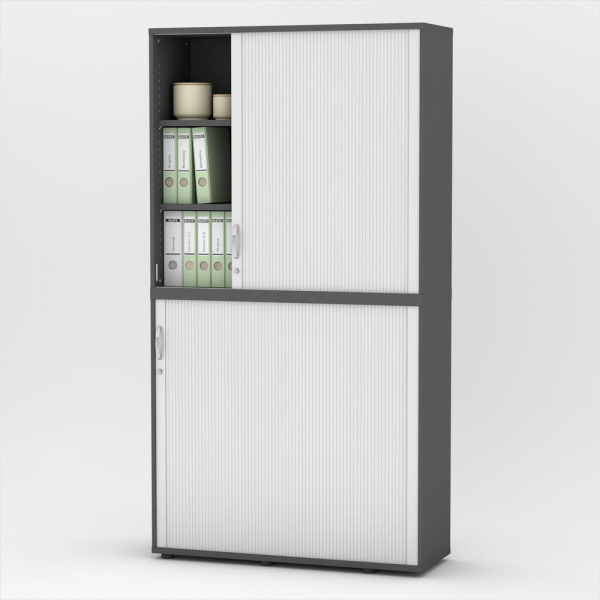 Deskin Aufsatzschrank MULTI M pro 333313, abschließbar, 2x3 OH, anthrazit/alusilber, 120x114x42cm (BxHxT)  Deskin