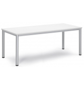 Besprechungstisch 348795, 72cm (H), 180x80cm (BxT), 8 Personen, rechteckig, weiß / silber