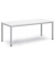 Besprechungstisch BASE-MODUL Q, 72cm (H), 180x80cm (BxT), 8 Personen, rechteckig, wei&szlig; / silber