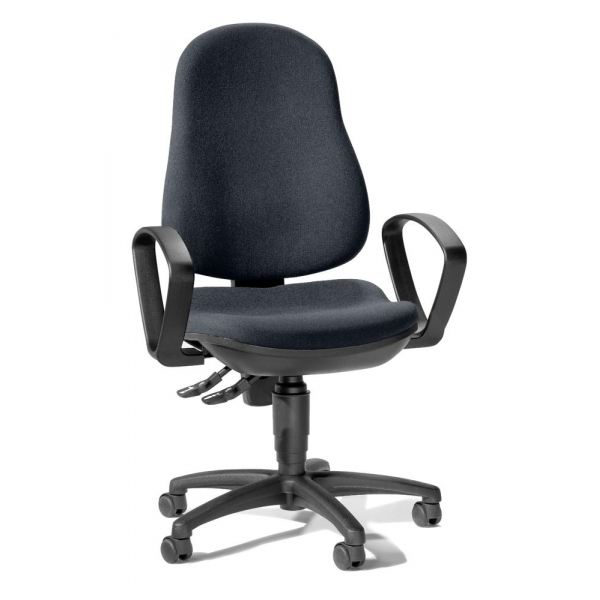 Deskin Bürostuhl BASE ART 70 PRO, anthrazit / schwarz, mit Armlehnen, bis 110kg, ohne Kopfstütze  Deskin