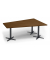 Konferenztisch 330282, 73,5cm (H), 200x80/141cm (BxT), 6 Personen, Trapezform, nussbaum dunkel / anthrazit