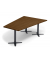 Konferenztisch 330282, 73,5cm (H), 200x80/141cm (BxT), 6 Personen, Trapezform, nussbaum dunkel / anthrazit