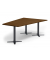 Konferenztisch 330282, 73,5cm (H), 200x80/141cm (BxT), 6 Personen, Trapezform, nussbaum dunkel / anthrazit