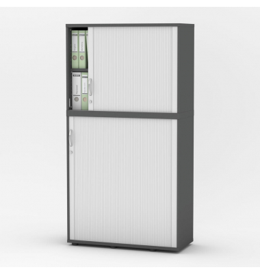 Aufsatzschrank MULTI M pro 333303, abschlie&szlig;bar, 2 OH, anthrazit/alusilber, 100x78x42cm (BxHxT)