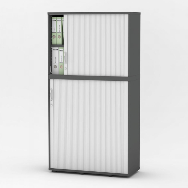 Deskin Aufsatzschrank MULTI M pro 333303, abschließbar, 2 OH, anthrazit/alusilber, 100x78x42cm (BxHxT)  Deskin