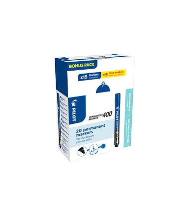 15 + 5 GRATIS: PILOT 400 Permanentmarker blau 1,0 - 4,0 mm + GRATIS