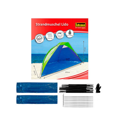 Strandmuschel Lido, schwarz Kunstfaser, Kunststoff
