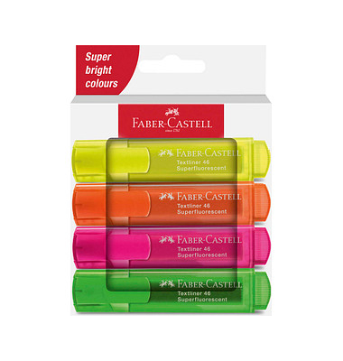 Textmarker TL 46 SF, 254644, Etui, 4-farbig sortiert, 1-5mm Keilspitze