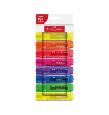 Textmarker TL 46 SF, 254648, Etui, 8-farbig sortiert, 1-5mm Keilspitze