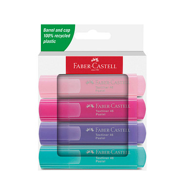 Textmarker TL 46 Pastell, 254654, Etui, 4-farbig sortiert, 1-5mm Keilspitze