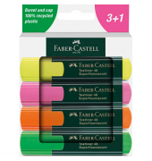 Textmarker 48, 254844, Etui (4 #), farbig sortiert (gelb/rosa/orange/gr&uuml;n), 1-5mm Keilspitze
