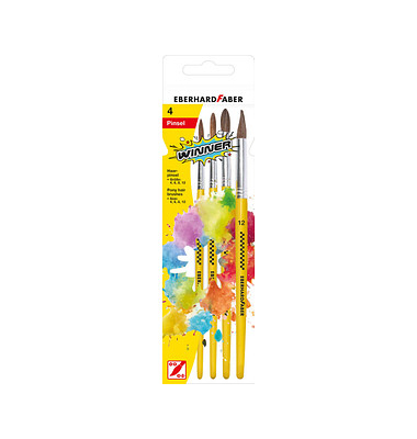 Pinsel-Set Größe 4, 6, 8, 12, 4-teilig