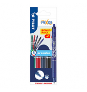 FRIXION ball CLICKER Tintenroller schwarz, rot, grün, blauschwarz, blau 0,4 mm, Schreibfarbe: farbsortiert, 1 Set