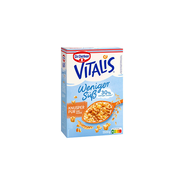 4000521013523 - Vitalis Knusper Pur weniger süß Müsli 15 kg 4000521013523 1500 Gramm 4000521013523 - Vitalis Knusper Pur weniger süß Müsli 15 kg 4000521013523 1500 Gramm