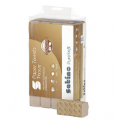 Falthandt&uuml;cher Satino PureSoft 277520, 20,6x32cm, 2-lagig, Interfold-Falz (W-Falz), soft beige, Recyclingpapier