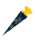 Schultüte Batman 70,0 cm blaugelb