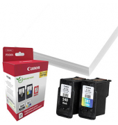 PG-540 + CL-541  schwarz, color Druckköpfe + Fotopapier, 2er-Set