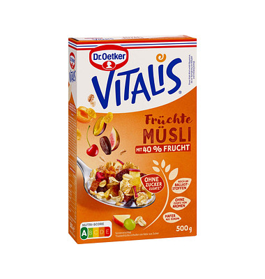 Vitalis Früchte ohne Zuckerzusatz Müsli 500,0 g Vitalis Früchte ohne Zuckerzusatz Müsli 500,0 g