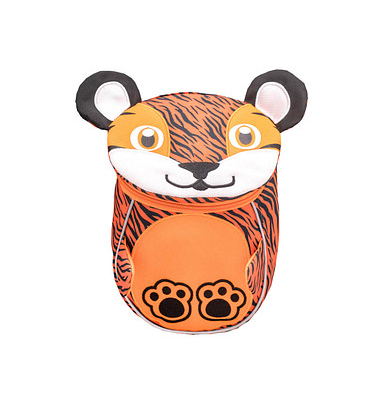 Kindergartenrucksack Mini Animals Tiger Kunstfaser orangeschwarz