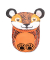 Kindergartenrucksack Mini Animals Tiger Kunstfaser orangeschwarz