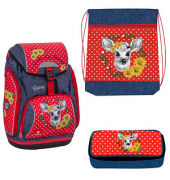 Schulranzen-Set Comfy Little Cute Friends Daisy Kunstfaser rot