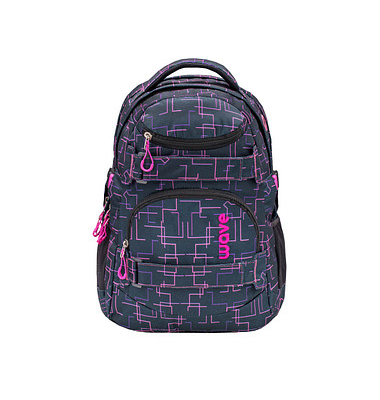 Schulrucksack Infinity Cubic Pink Kunstfaser schwarzpink