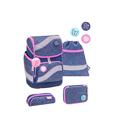 Schulranzen-Set Smarty Amazing Polka Kunstfaser blau