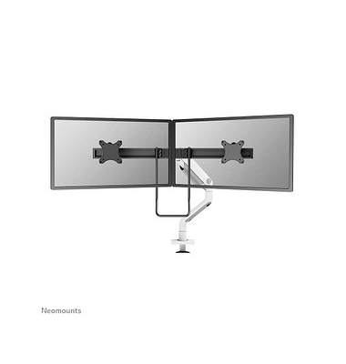Monitor-Halterung weiß für 2 Monitore, Tischklemme